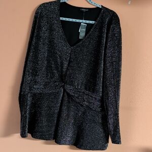 Lane Bryant Black Sparkle Blouse